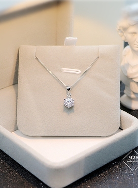 s925单钻锆石女日韩简约吊坠项链