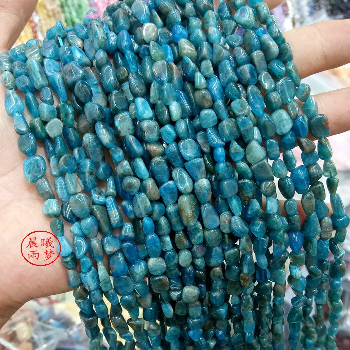 无优化 天然磷灰石随形碎石 5-8mm DIY串珠手作饰品配件材料 - 图0