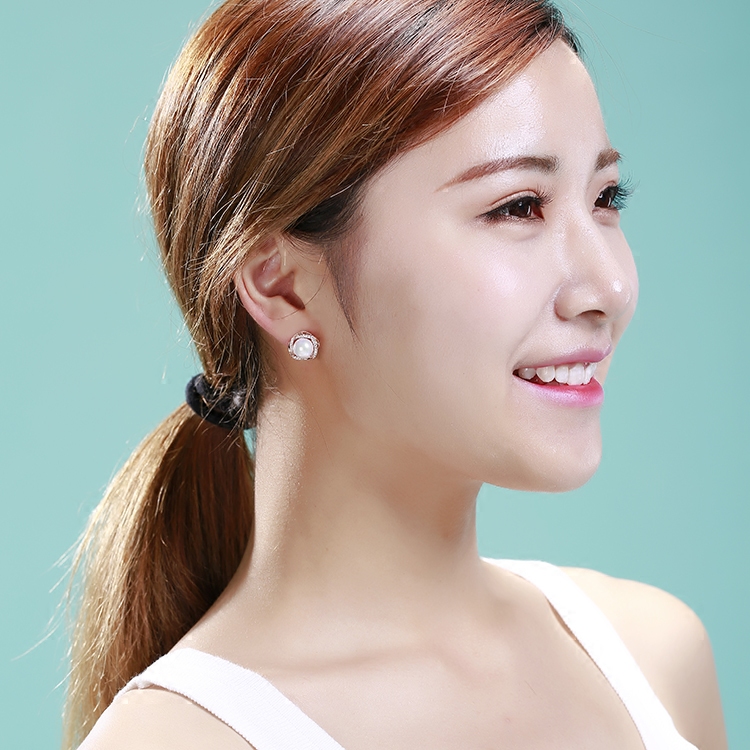 珍珠耳钉 925纯银镶钻耳环女日韩国时尚气质简约个性防过敏耳饰品主图