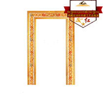 Hidden red hand painted brilliant lotus flowers Great Wall Line door frame Concealed Furnishing Composition Materials Guesthouse Door Sleeve Upholstery