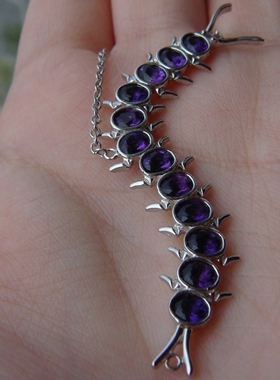 纯银毫米乌拉圭天然紫水晶吊坠