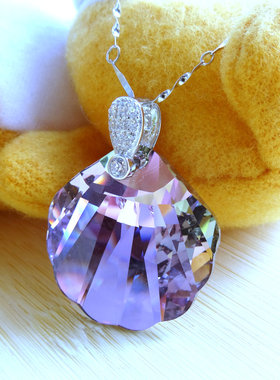 爱情贝壳水晶锁骨链饰品吊坠