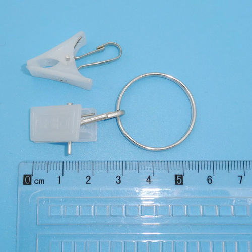 塑料窗帘夹子 铁圈小夹子 白色窗帘扣 窗帘配件 杭州万辉百货店 - 图0