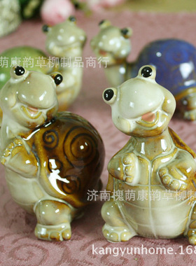 摆件小乌龟汽车陶瓷工艺品