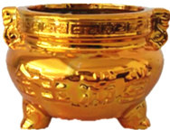 陶瓷金关公三足正品包邮财神