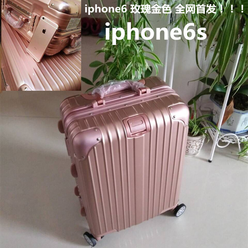 6s玫瑰金拉桿箱鋁框萬向輪密碼20登機箱旅行箱行李箱包26男女24寸