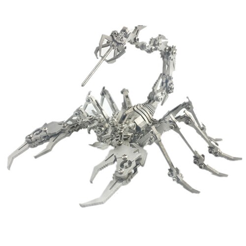 钢魔兽蝎子王3D立体金属拼图不锈钢拼装模型独角兽梦麋狼生肖摆件 - 图3