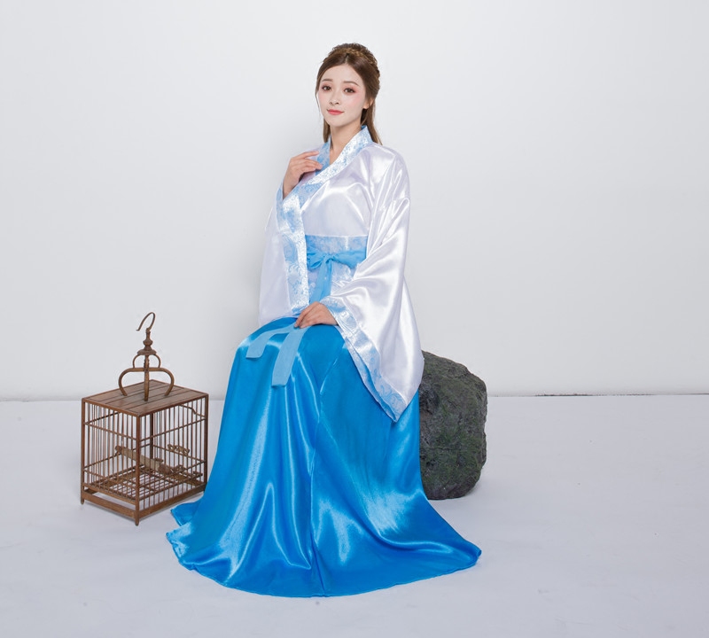 蜜糖依恋旗舰店古装女唐装汉服正规双绕曲裾表演服写真仙女襦裙成人礼演出服服装1