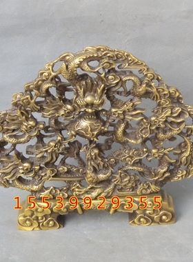 纯铜摆件商务礼品办公室九龙戏珠