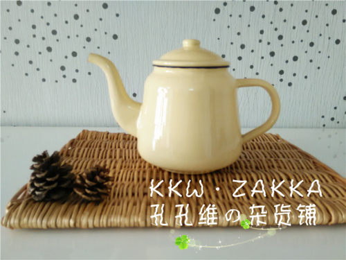 【KKW.ZAKKA】老库存国货复古品质中号纯色珐琅 搪瓷水壶 1.8L - 图0