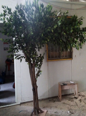 树桩装饰仿真榕树盆景树杆干树枝花艺客厅绿色摄影金钱树拱门道具