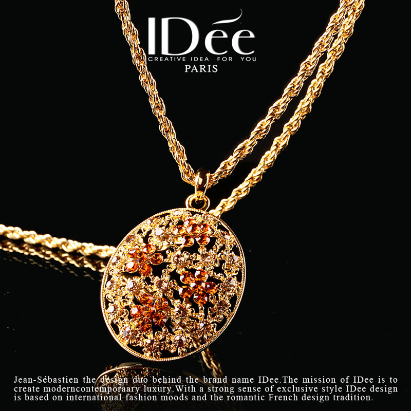 法国idee花朵女长款气质潮牌毛衣链 idee项链