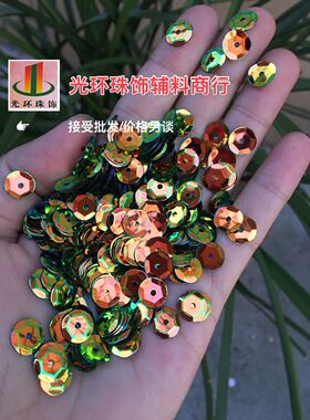 diy圆形绿色多彩发夹散珠亮片