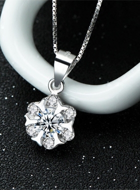 八心八箭纯银情人节吊坠项链