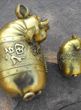黄铜金钱猪办公室前台客厅礼品