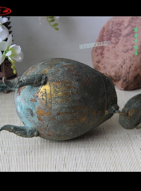 鎏金牛头酒壶礼品道具仿古青铜器
