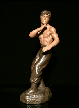 石湾公仔大师人物李小龙工艺品