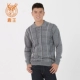 Lu Wang mới mùa thu và mùa đông áo len cashmere tinh khiết nam áo thun cổ áo kẻ sọc thời trang giản dị quần áo nam 110123245 - Áo len Cashmere quần áo thời trang nam Áo len Cashmere