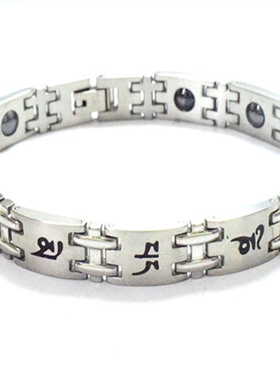 能量六字真言日韩风钛钢配饰手链