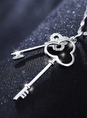 钥匙吊坠首饰法诺图锁骨链女