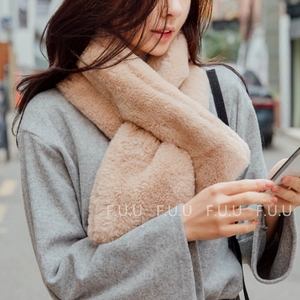 韩版仿毛原宿毛毛绒獭兔毛围巾