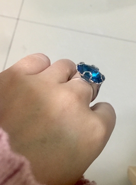 银时代千禧蓝色夸张女戒