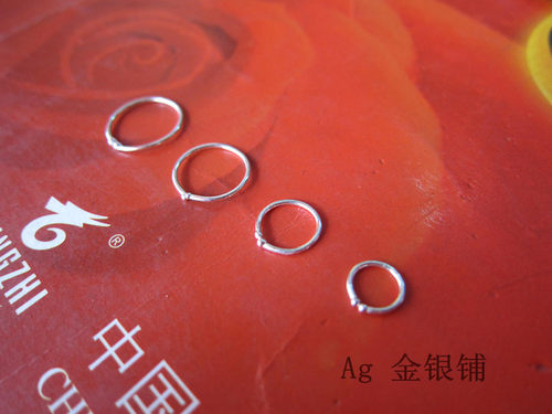 999纯银耳钉小圆圈光面耳环韩版防过敏防脱落小巧时尚养耳3对包邮 - 图0
