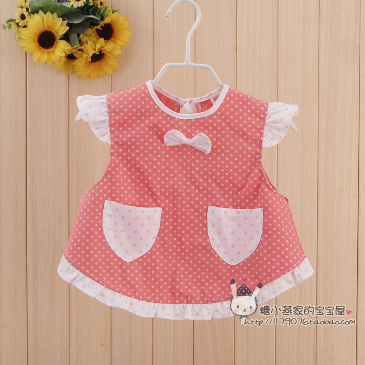 Pure cotton sleeveless blouse children's protective clothing waterproof saliva napkin