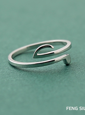音符戒指烽之银纯银音符女