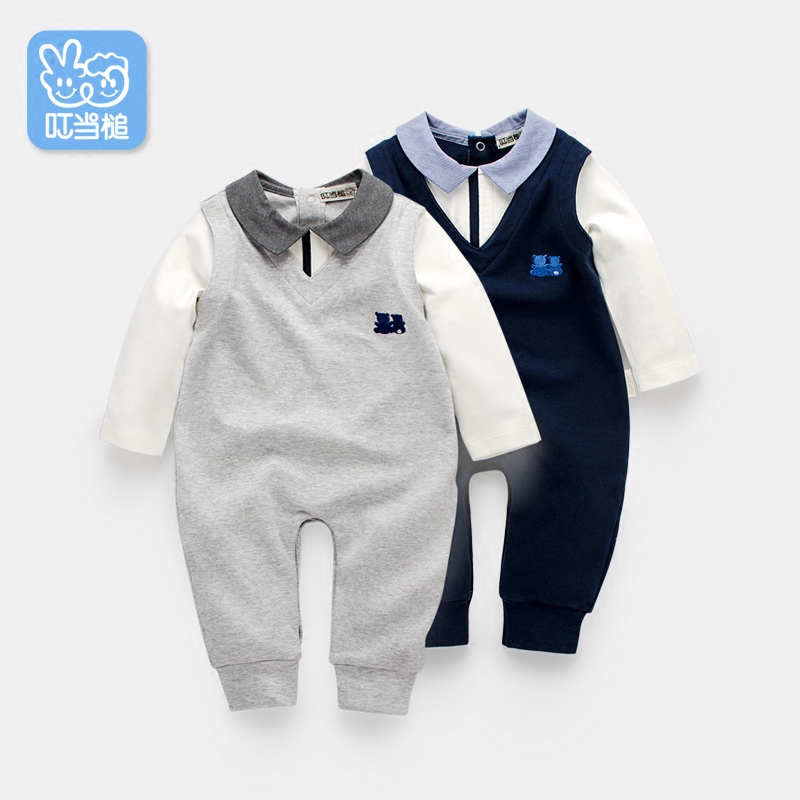 叮当槌春秋外出礼服宝宝0-3月哈衣 易林母婴连身衣/爬服/哈衣