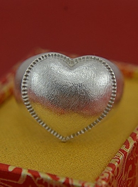 复古霸气手工拉丝999纯银戒指