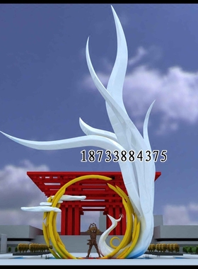 定做户外抽象凤凰不锈钢园林景观