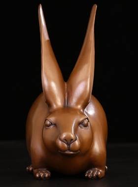 纯紫铜吉祥物风水招财工艺品玉兔