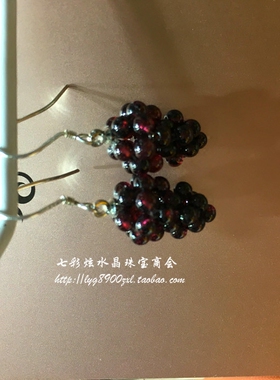 酒红石榴石礼物耳坠