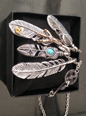 项链男女情侣羽毛复刻鹰爪