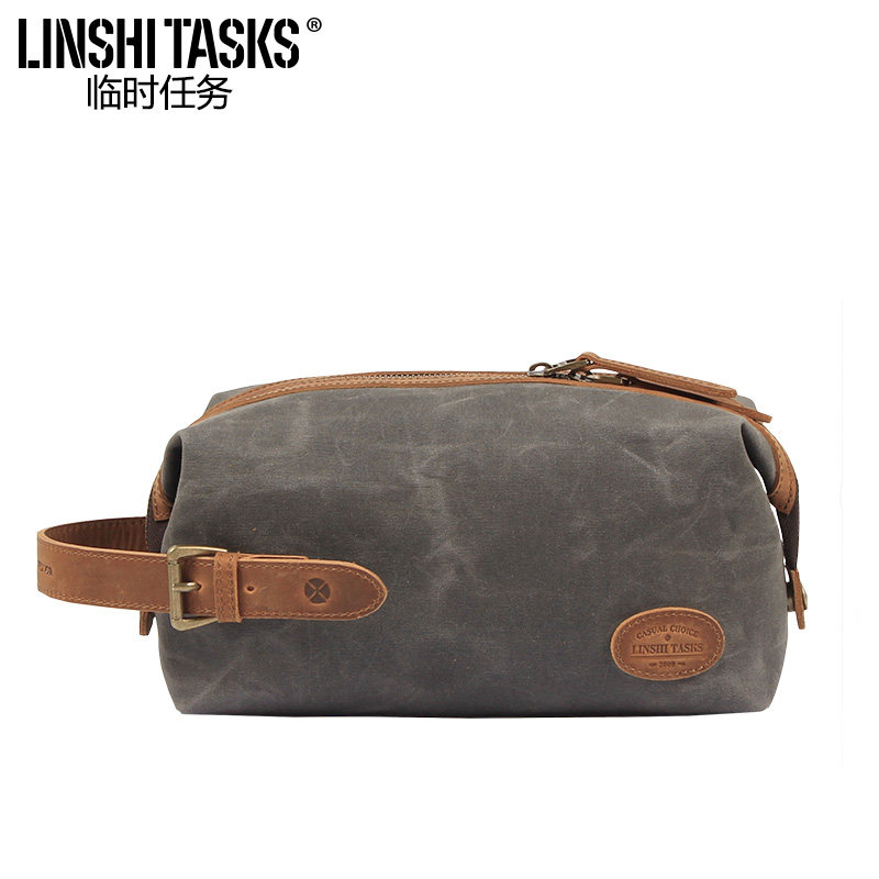男士手抓包新款个性休闲帆布男包 linshitasks男士包袋