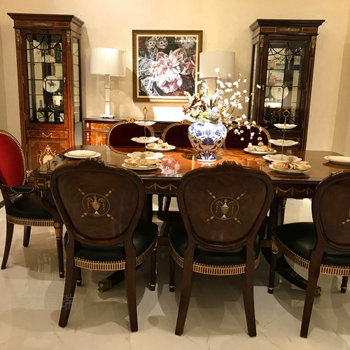 Александр Великий Фэнгшел Камплей Таблица 1.8 -Меттер Вилла Даджин Пятно мебели европейская стиль британский длинный стол Та