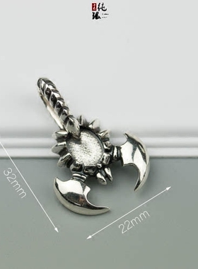 朋克纯银复古空托琥珀蜜蜡