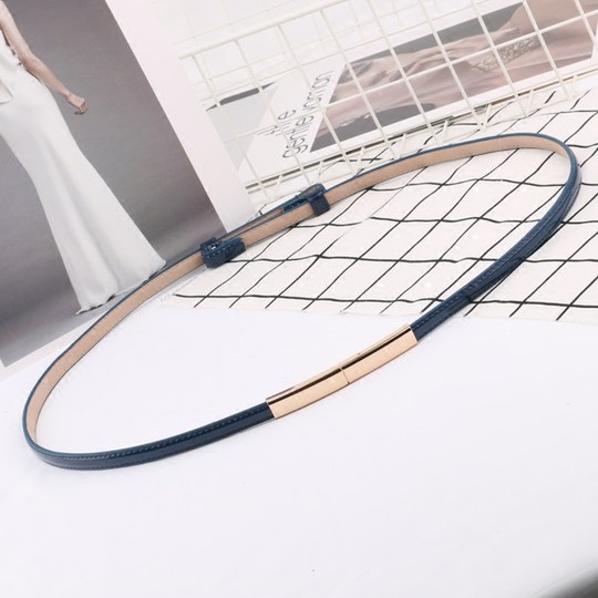 Simple and versatile women's thin belt patent leather fashion Korean style decorative belt women's Korean style waist chain with dress