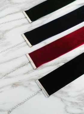 ins网红同款超宽天鹅绒劲链脖链