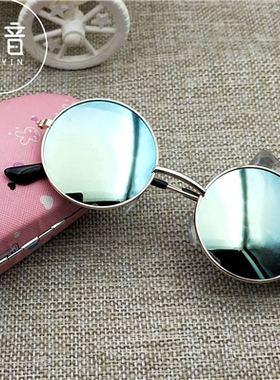 雨音儿童复古圆形男童女童太阳镜