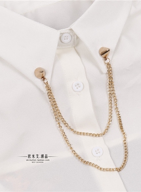 包邮韩版水晶带链流苏卡通小领针