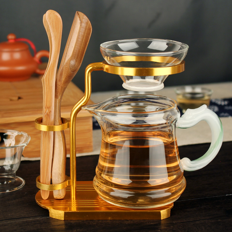 加厚耐熱玻璃公道杯茶架套組帶過濾網公杯分茶器茶海茶漏功夫茶具
