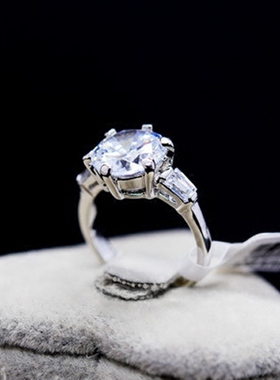 六爪仿真钻戒结婚日韩饰品礼物