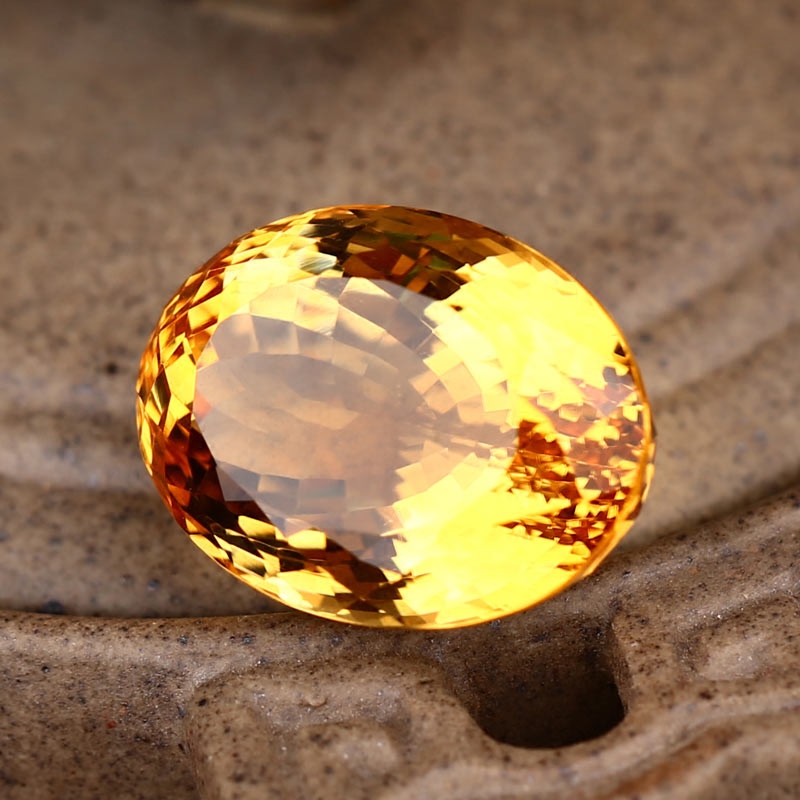 旺运堂珠宝天然黄水晶裸石色彩吊坠 旺运堂戒指/指环