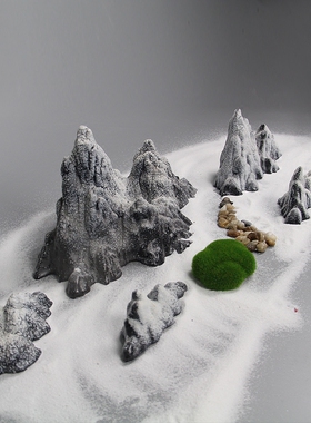 新中式风陶瓷禅意电视柜会所假山