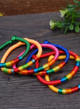 新品热销纯手工编织五彩绳金刚结
