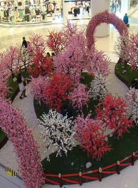 仿真桃花白色枯树装饰干枝
