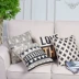 Bắc Âu tối giản hình học đệm bông màu đen và trắng và gối lanh phòng khách sofa tựa lưng gối xe văn phòng đệm - Trở lại đệm / Bolsters