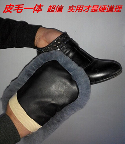 便捷擦鞋布手套式纯羊毛抛光护理清洁毛刷擦皮鞋神器擦鞋软布套装 - 图0
